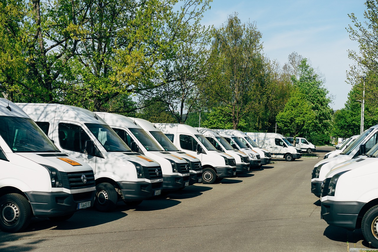 A fleet of delivery vans ready to roll out